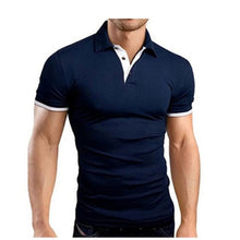 Load image into Gallery viewer, Summer short Sleeve Polo Shirt menTurn-over Collar Slim casual fashion Breathable Solid Color Business polo shirt smens clothin