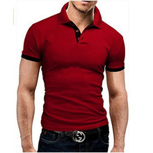 Load image into Gallery viewer, Summer short Sleeve Polo Shirt menTurn-over Collar Slim casual fashion Breathable Solid Color Business polo shirt smens clothin